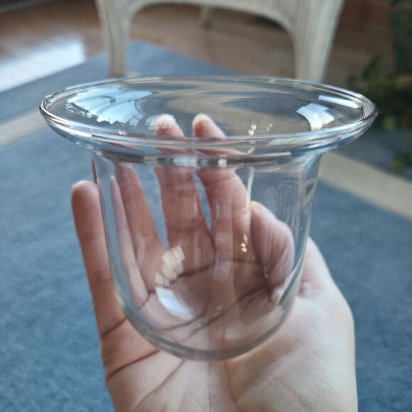 Home Interiors Two Piece Candle Holder Item 12289 Suspended Tealight Clear Glass - Picture 9 of 10